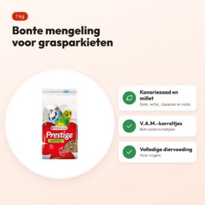 Versele-Laga Prestige grasparkietenvoer 1 kg – bonte mengeling – voordelen