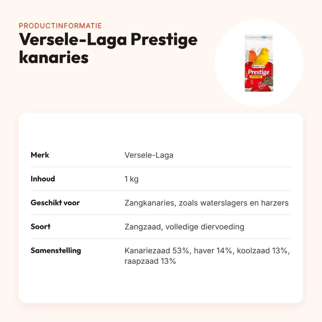 Versele-Laga Prestige kanaries zangzaad 1 kg – traditionele mengeling – productinformatie