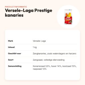 Versele-Laga Prestige kanaries zangzaad 1 kg – traditionele mengeling – productinformatie
