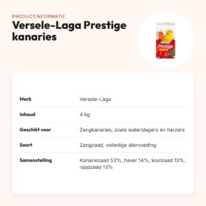 Versele-Laga Prestige kanaries zangzaad 4 kg – traditionele mengeling – productinformatie