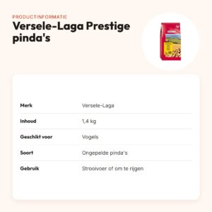 Versele-Laga Prestige ongepelde pinda's 1,4 kg – strooivoer – productinformatie