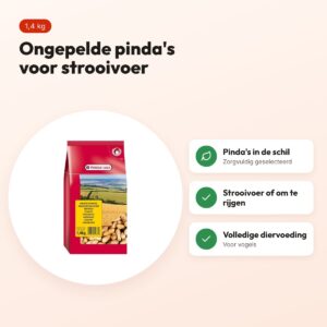 Versele-Laga Prestige ongepelde pinda's 1,4 kg – strooivoer – voordelen