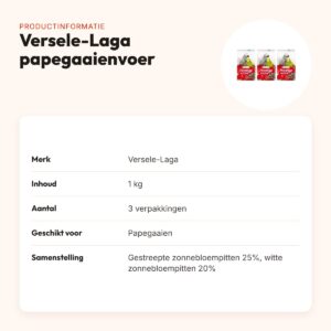 Versele-Laga Prestige papegaaienvoer 1 kg – graanrijk – multipack 3 stuks – productinformatie