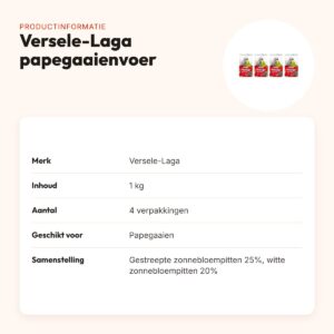 Versele-Laga Prestige papegaaienvoer 1 kg – graanrijk – multipack 4 stuks – productinformatie