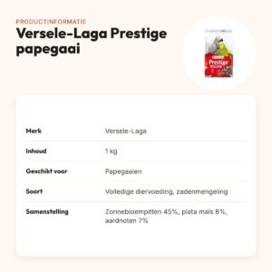 Versele-Laga Prestige papegaaienvoer 1 kg – graanrijke mengeling – productinformatie
