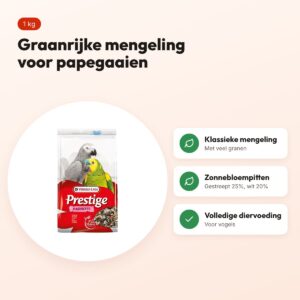 Versele-Laga Prestige papegaaienvoer 1 kg – graanrijke mengeling – voordelen