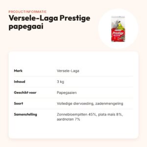 Versele-Laga Prestige papegaaienvoer 3 kg – graanrijke mengeling – productinformatie