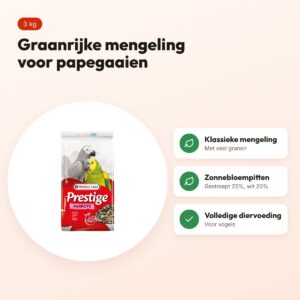 Versele-Laga Prestige papegaaienvoer 3 kg – graanrijke mengeling – voordelen