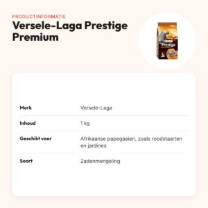 Versele-Laga Prestige Premium Afrikaanse papegaai 1 kg – zaadmengeling – productinformatie