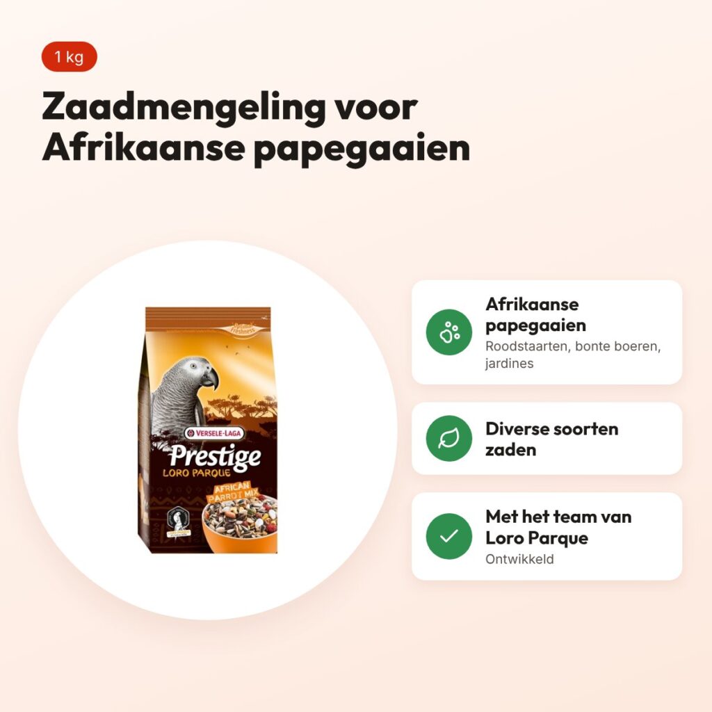 Versele-Laga Prestige Premium Afrikaanse papegaai 1 kg – zaadmengeling – voordelen