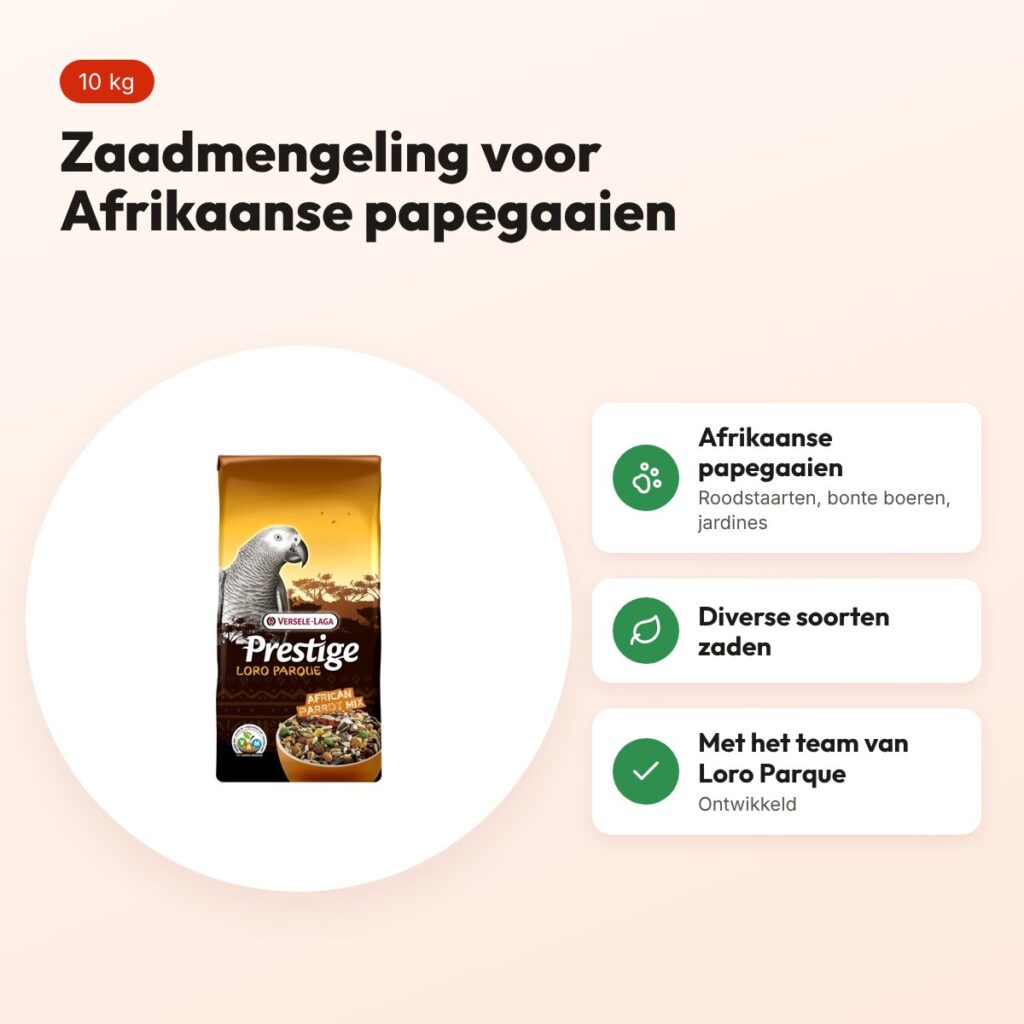 Versele-Laga Prestige Premium Afrikaanse papegaai 10 kg – zaadmengeling – voordelen