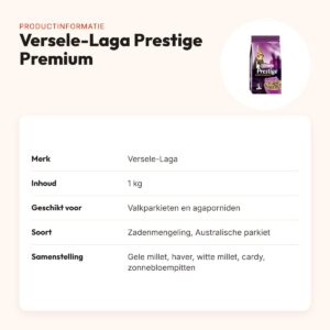 Versele-Laga Prestige Premium Australische parkiet 1 kg – valkparkiet – productinformatie