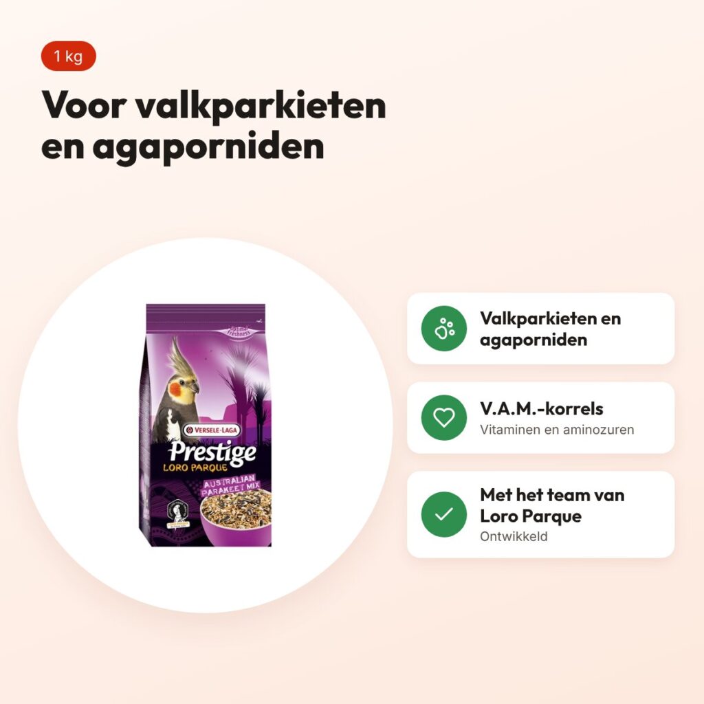Versele-Laga Prestige Premium Australische parkiet 1 kg – valkparkiet – voordelen