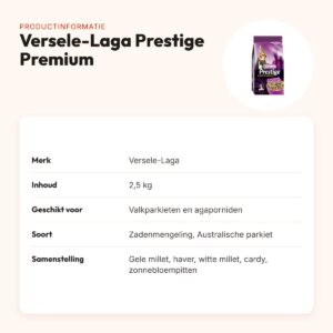 Versele-Laga Prestige Premium Australische parkiet 2,5 kg – valkparkiet – productinformatie
