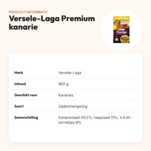 Versele-Laga Prestige Premium kanarievoer 800 g – compleet vogelvoer – productinformatie