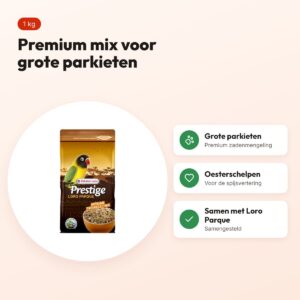 Versele-Laga Prestige Premium Loro Parque Afrikaanse Grote Parkiet Mix 1 kg – voordelen