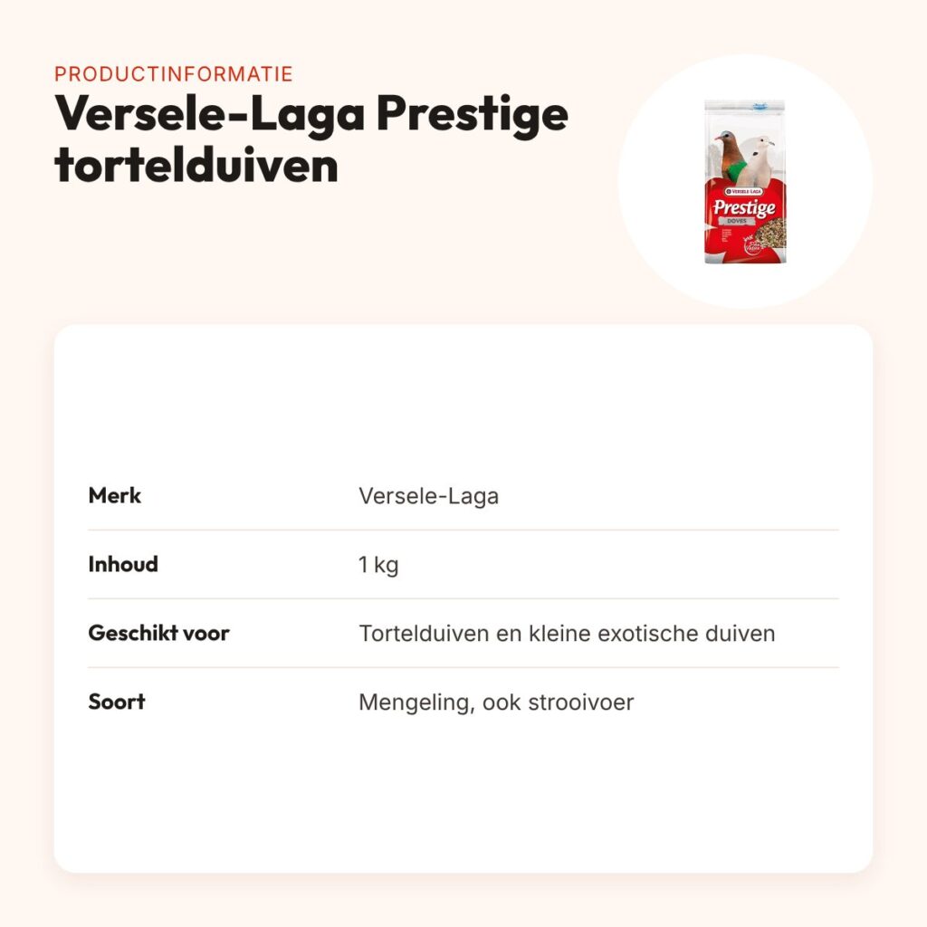 Versele-Laga Prestige tortelduivenvoer 1 kg – mengeling – productinformatie