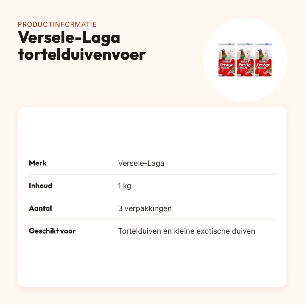 Versele-Laga Prestige tortelduivenvoer 1 kg – multipack 3 stuks – productinformatie