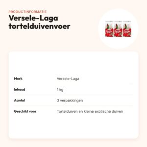 Versele-Laga Prestige tortelduivenvoer 1 kg – multipack 3 stuks – productinformatie