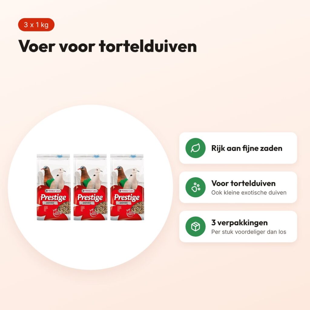 Versele-Laga Prestige tortelduivenvoer 1 kg – multipack 3 stuks – voordelen