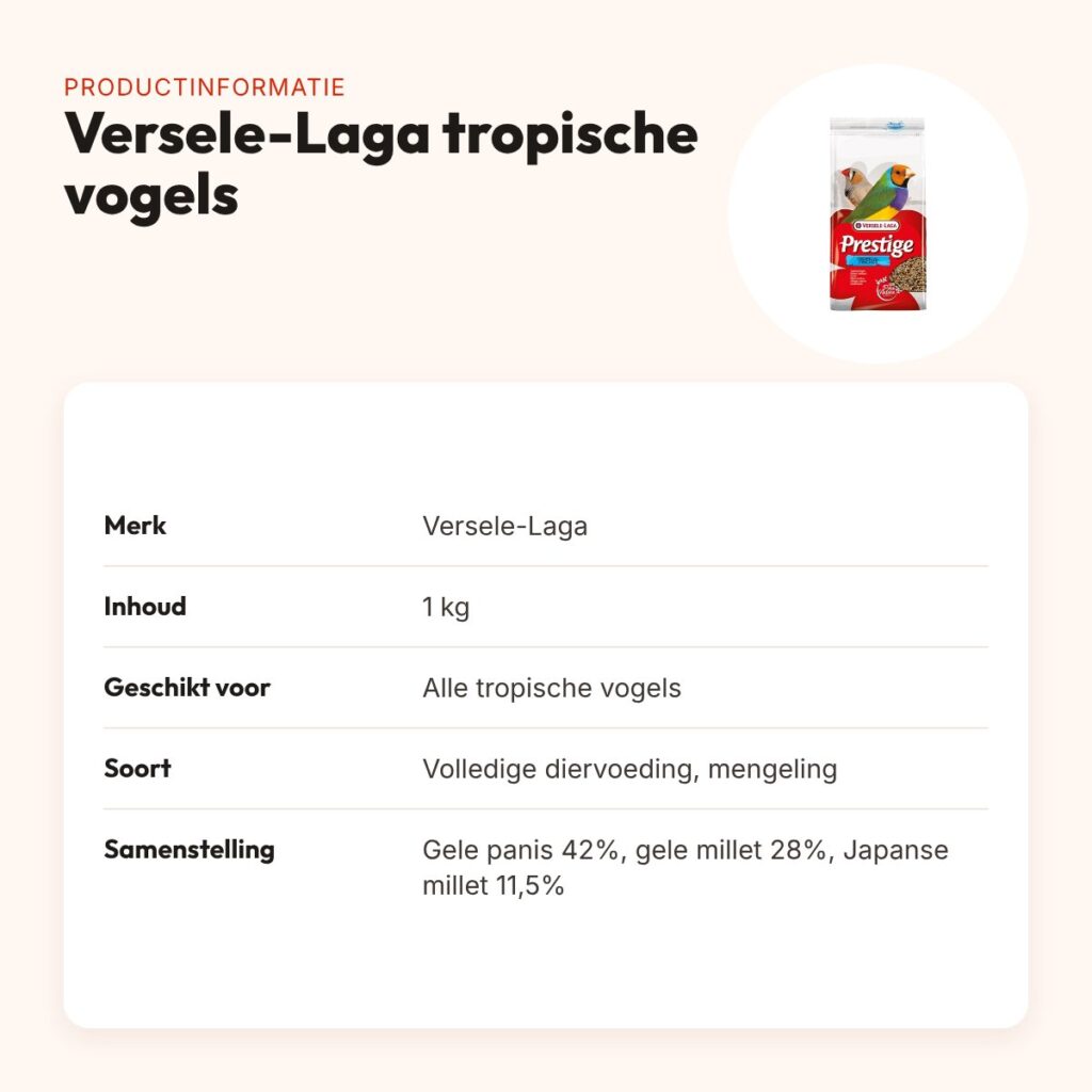 Versele-Laga Prestige tropische vogels vogelvoer 1 kg – mengeling – productinformatie