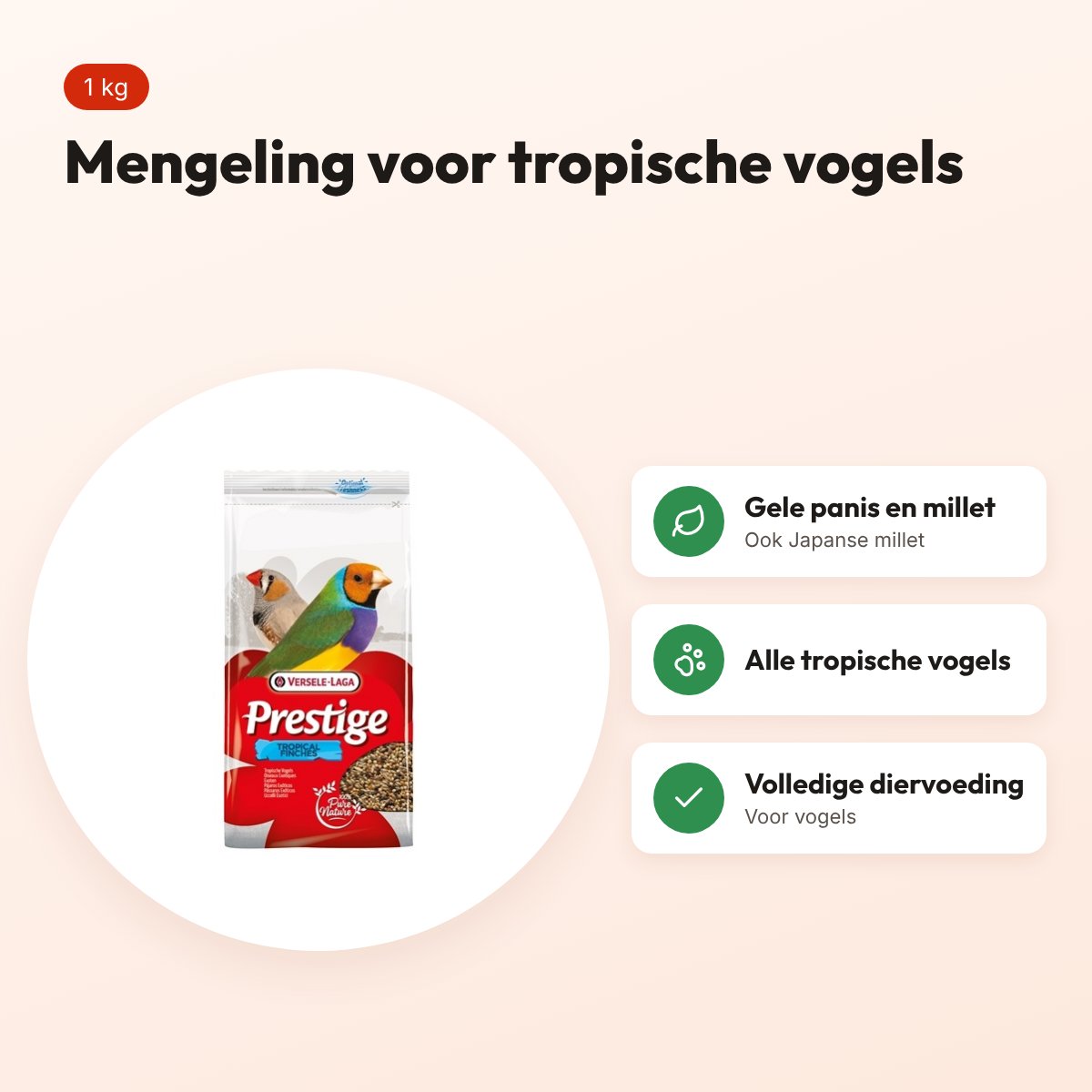Versele-Laga Prestige tropische vogels vogelvoer 1 kg – mengeling – voordelen