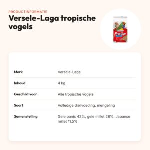 Versele-Laga Prestige tropische vogels vogelvoer 4 kg – mengeling – productinformatie