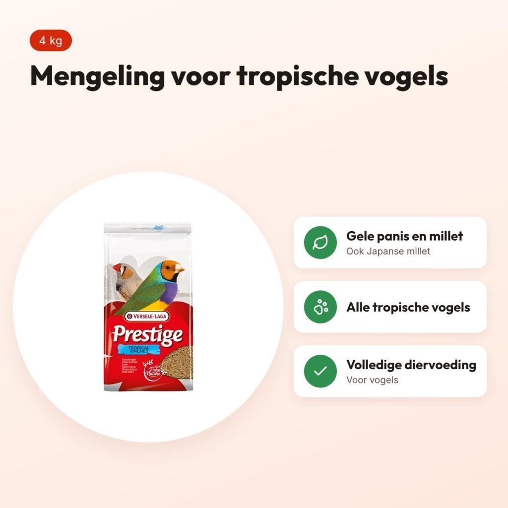 Versele-Laga Prestige tropische vogels vogelvoer 4 kg – mengeling – voordelen
