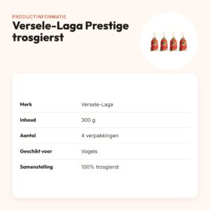 Versele-Laga Prestige trosgierst 300 g – snoepzaad – multipack 4 stuks – productinformatie