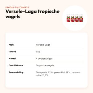 Versele-Laga Prestige vogelvoer tropische vogels 1 kg – multipack 4 stuks – productinformatie