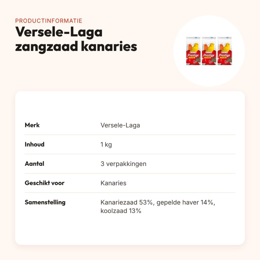 Versele-Laga Prestige zangzaad kanaries 1 kg – multipack 3 stuks – productinformatie