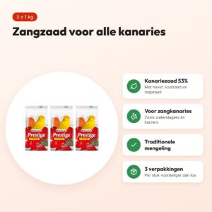 Versele-Laga Prestige zangzaad kanaries 1 kg – multipack 3 stuks – voordelen