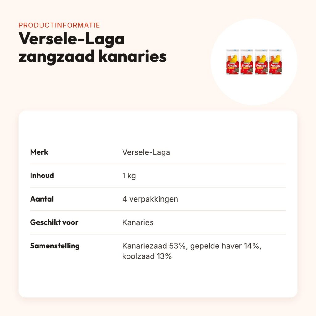 Versele-Laga Prestige zangzaad kanaries 1 kg – multipack 4 stuks – productinformatie