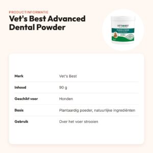 Vet's Best Advanced Dental Powder hond 90 g – tandenreiniger – productinformatie