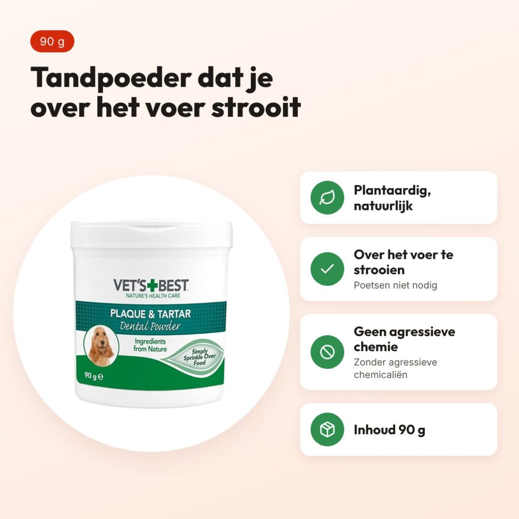 Vet's Best Advanced Dental Powder hond 90 g – tandenreiniger – voordelen