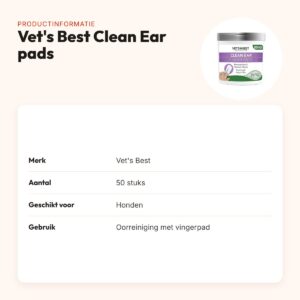 Vet's Best Clean Ear finger pads 50 stuks – oorreiniging hond – productinformatie