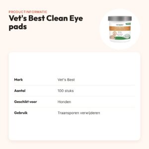 Vet's Best Clean Eye round pads 100 stuks – traansporen hond – productinformatie