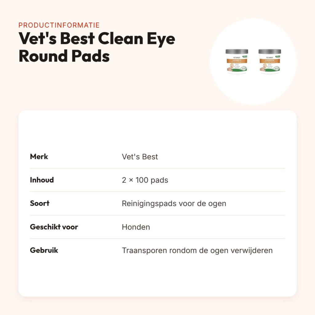 Vet's Best Clean Eye Round Pads hond 100 stuks – multipack 2 stuks – productinformatie
