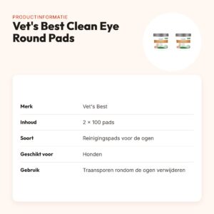 Vet's Best Clean Eye Round Pads hond 100 stuks – multipack 2 stuks – productinformatie