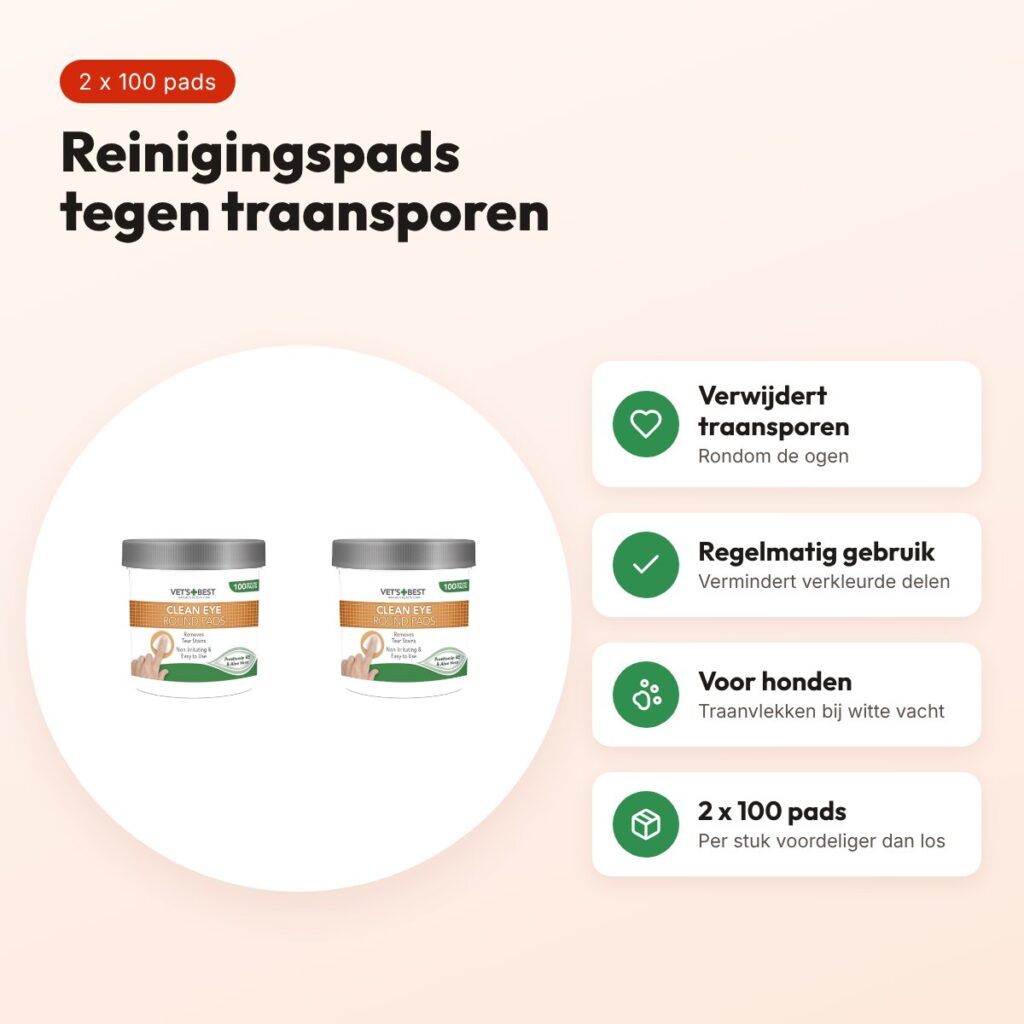 Vet's Best Clean Eye Round Pads hond 100 stuks – multipack 2 stuks – voordelen