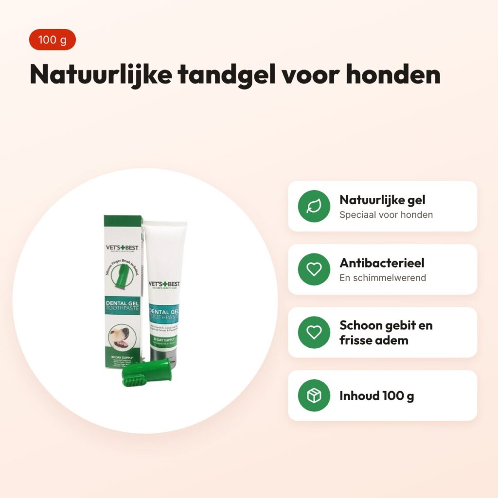 Vet's Best Dental Gel hond 100 g – antibacterieel – voordelen