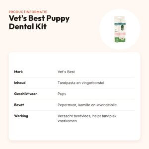 Vet's Best Puppy Dental Kit – tandpasta en vingerborstel voor pups – productinformatie