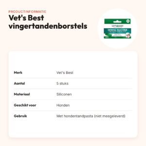 Vet's Best vingertandenborstels siliconen 5 stuks – voor honden – productinformatie
