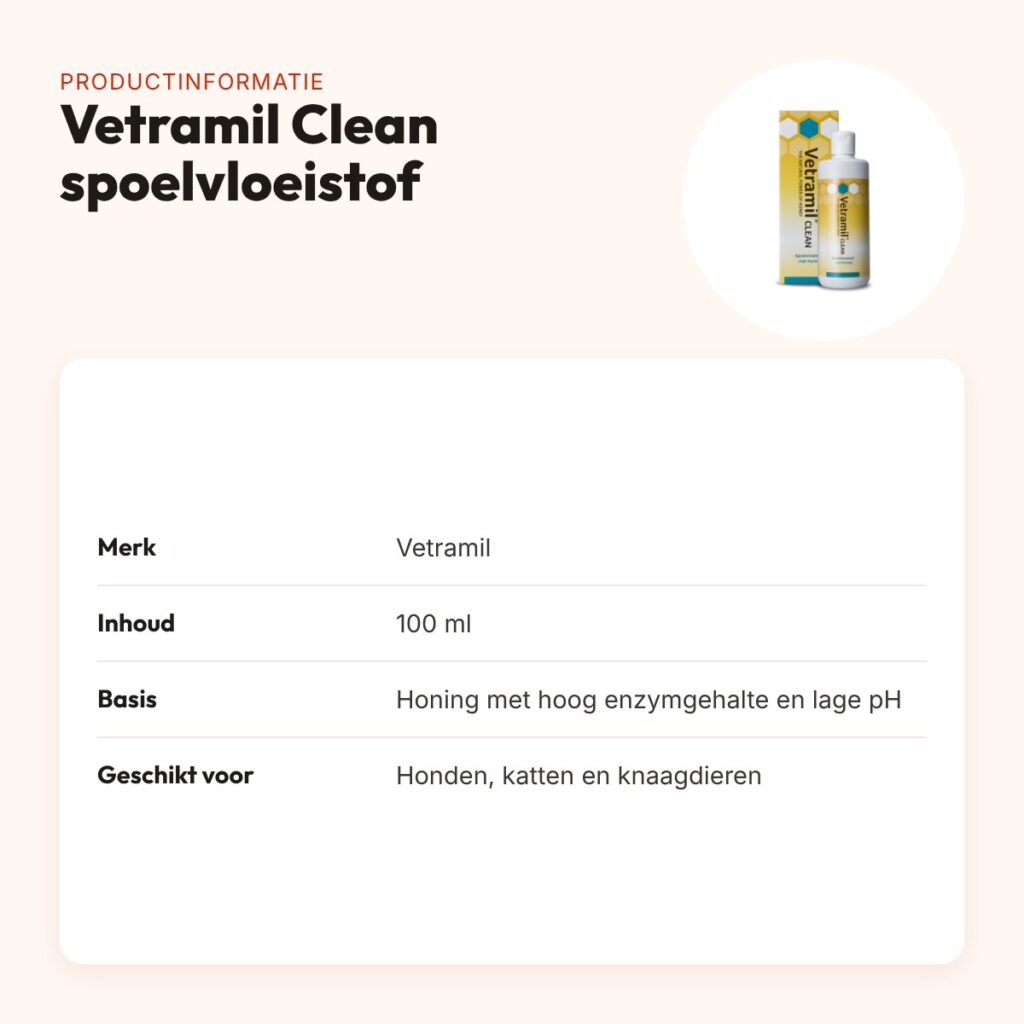 Vetramil Clean spoelvloeistof 100 ml – op basis van honing – productinformatie