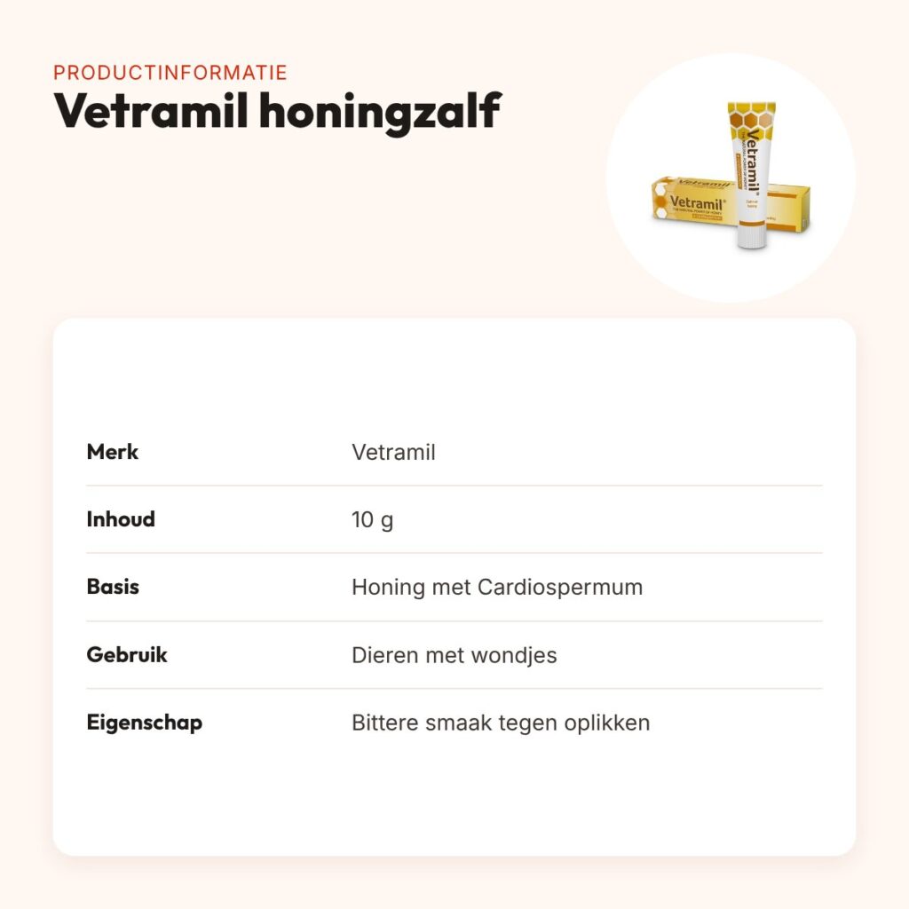 Vetramil honingzalf met Cardiospermum 10 g – voor dieren met wondjes – productinformatie