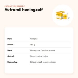 Vetramil honingzalf met Cardiospermum 180 g – voor dieren met wondjes – productinformatie