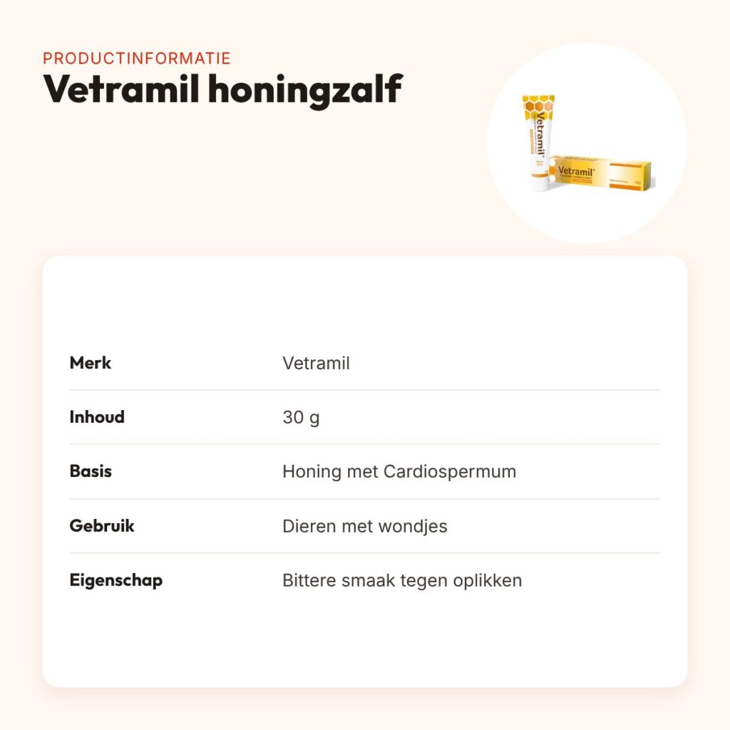 Vetramil honingzalf met Cardiospermum 30 g – voor dieren met wondjes – productinformatie