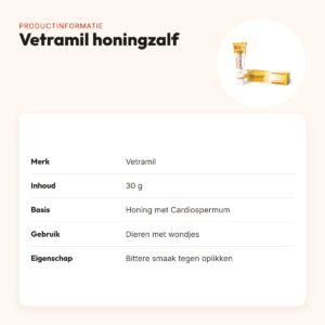 Vetramil honingzalf met Cardiospermum 30 g – voor dieren met wondjes – productinformatie