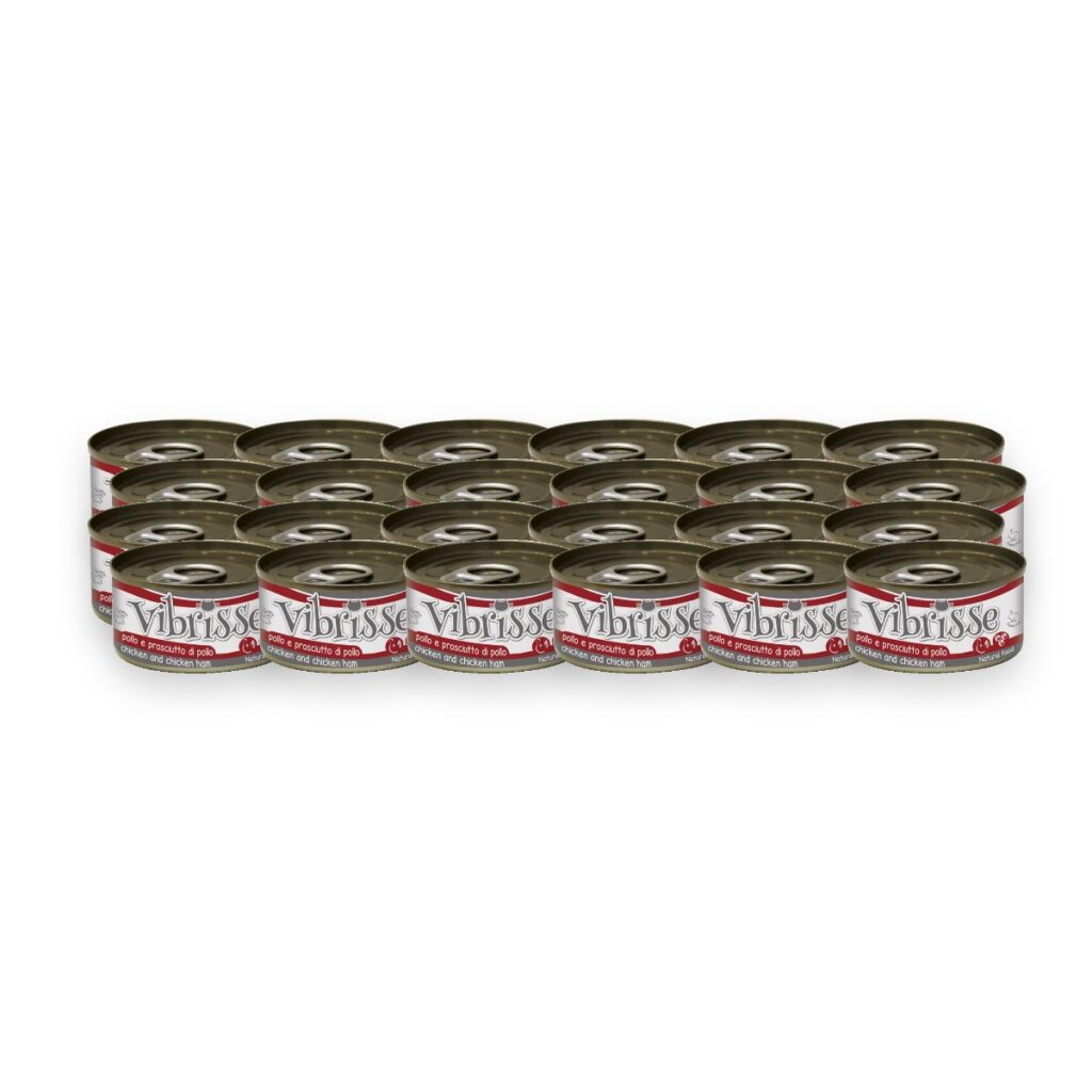 Vibrisse kattenvoer kip en kippenham 24 x 70 g – aanvullend natvoer