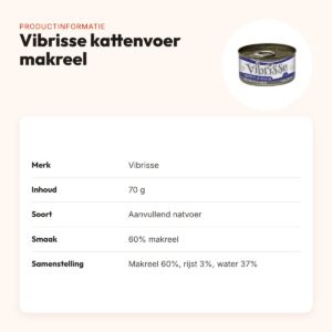 Vibrisse kattenvoer makreel 70 g – aanvullend natvoer, rijk aan vocht – productinformatie